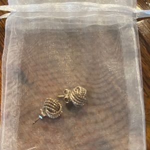Tiffany sterling silver mesh  knot earrings
